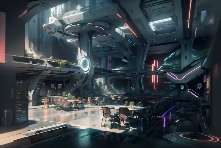 futuristic city with a futuristic restaurant and a futuristic bar, futuristic setting, 8 k high detail concept art, unreal engine render concept art, cyberpunk garage on jupiter, star citizen concept art, futuristic environment, star citizen digital art, d...