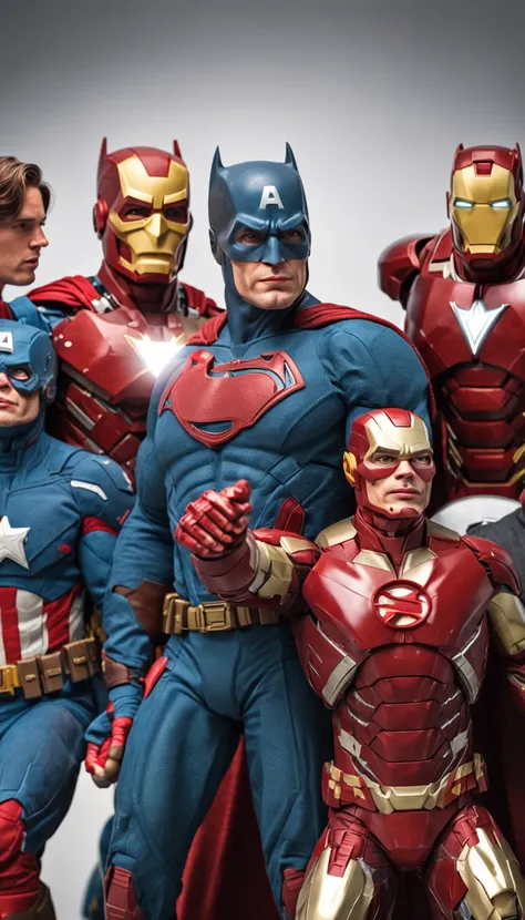 "Superheroes: Batman, Superman, Flash, Ironman, Captain America, Hulk."