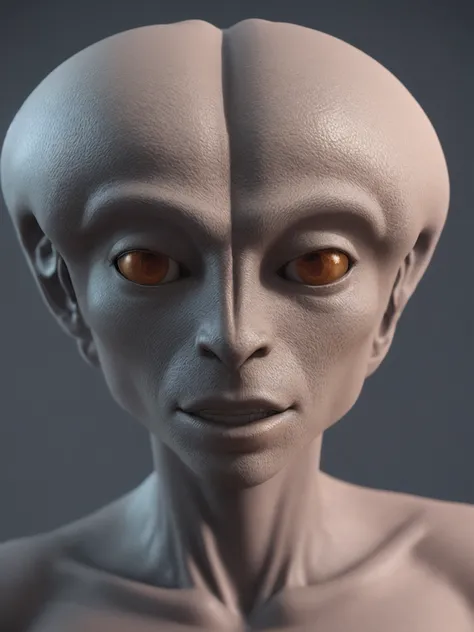 photo of a 3D-render of an alien with a snout showing a snout , natural lighting , , 8k render, 4K hyperrealistic , cinematic