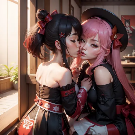 Genshin impact mona kissing yea miko