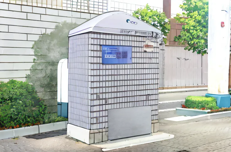 public restroom　Anime Background　Toilet outside