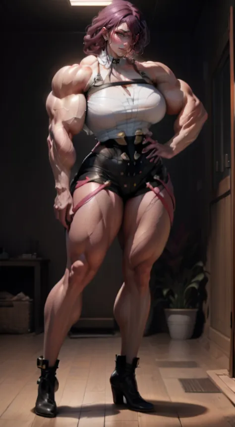 Tall Muscle Kafka ( huge muscular woman:1.2) , size difference,Kafka outfit