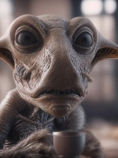 photo of a 3D render of an alien with a snout, showing the snout , natural lighting , , 8k render, 4K Гиперреалистичный , Cinematic