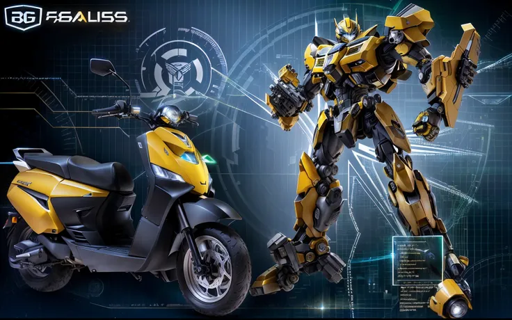 araffe is a yellow and black motorcycle and a yellow motorcycle, from transformers, transformers movie style tech, bumblebee, based on bumblebee, akira and bumblebee, transformers!!!!!!!!!!!!!, wallpaper”, in the movie transformers, wallpaper!, transformer...