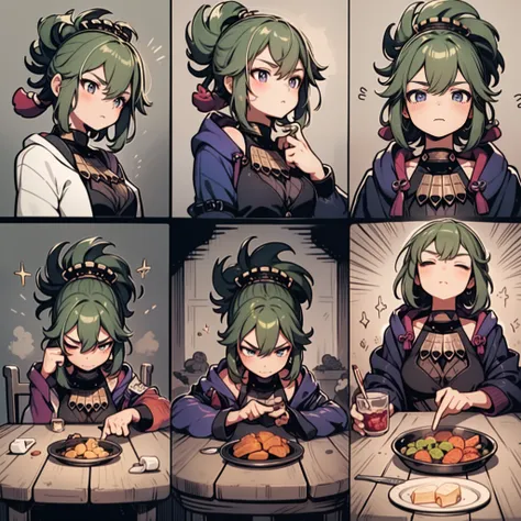 1 cute girl，9 tables，9 poses and expressions，different emotions，10