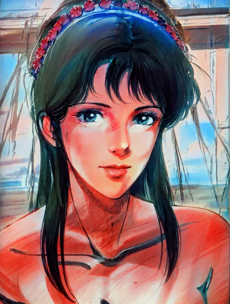 retro artstyle, detailed eyes, perfect pupils, watercolor, beautiful, masterpiece, best quality, perfect features, perfect light...