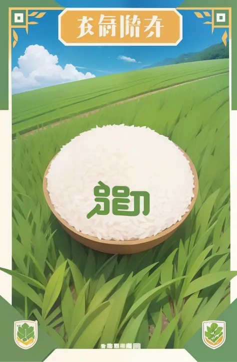 Logo design，Flat drawing，rice，Rice cultivation in Guizhou