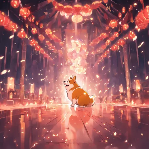 Corgi Chinese illustration movie lighting effects