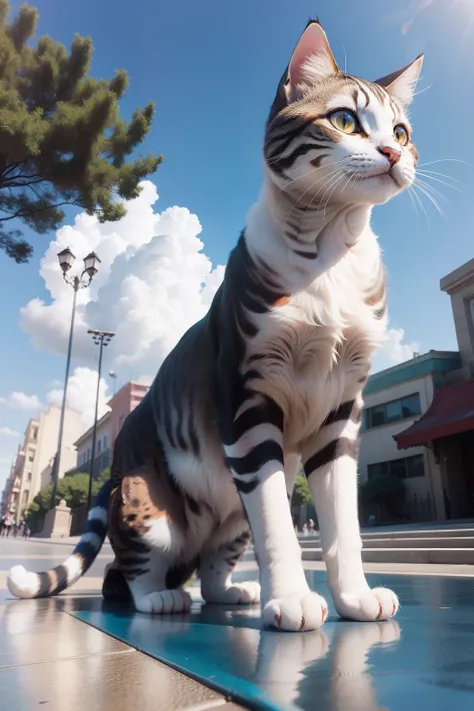 eine Katze，At Universal Studios，blue-sky，baiyun