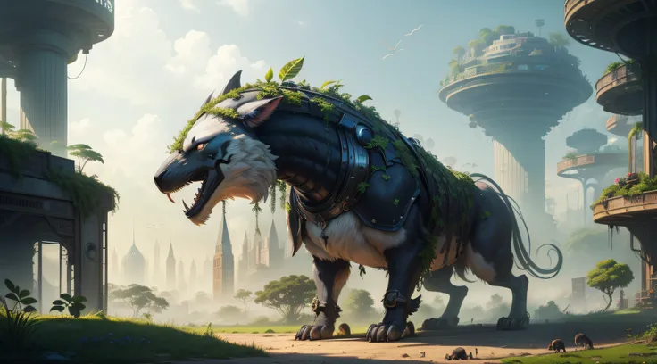 In a future world shrouded in mystery, where technology had advanced beyond imagination, animals played a vital role in preserving the delicate balance of nature. The once bustling cities had transformed into lush, overgrown jungles, reclaiming their terri...