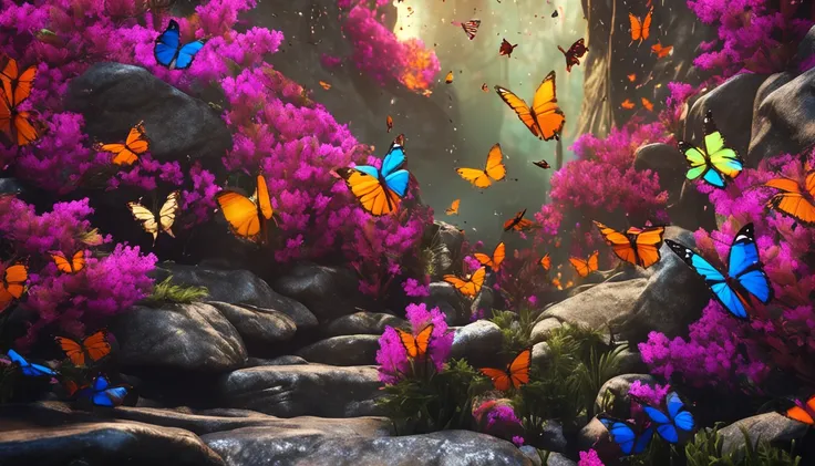 Many butterflies