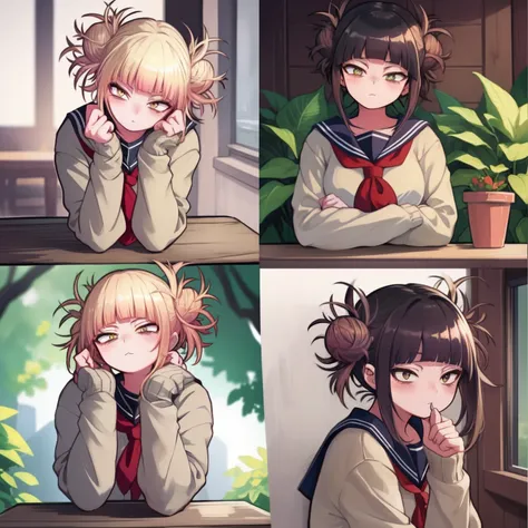 1 cute girl，9 tables，9 poses and expressions，various emotions，10