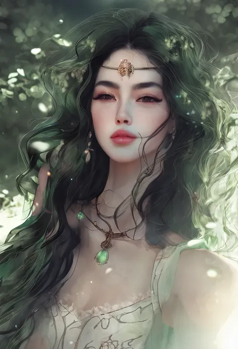 She was barefoot，Exposed ankles，Snow white as jade，Flawless。
Black gauze covered her face，Only a pair of starry eyes are revealed，Willow eyebrows are like spring water，Long hair like a waterfall，The smile is full of charm。