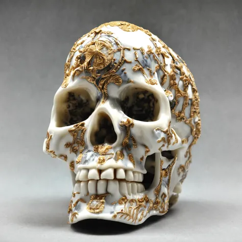 IvoryGoldAI porcelain skull