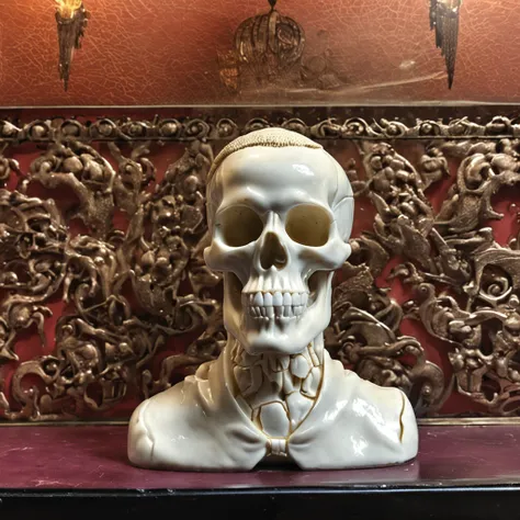 IvoryGoldAI porcelain skull