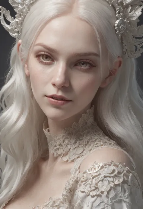 lushill style, furry , a albino woman, full body portrait, barefoot, nice perfect face with soft skinice perfect face, concept art portrait by greg rutkowski, artgerm, hyperdetailed intricately detailed gothic art trending on artstation triadic colors, fan...