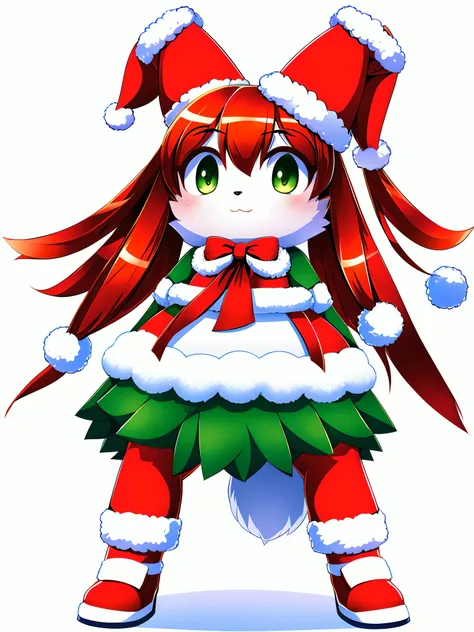 超A high resolution, NFFSW, Best-aesthetic, Best quality, masutepiece, Flat avatar, Impeccable，Animal heads，rabbits，Personal，Positive，Christmas，detailed full body，leges，No background，Remove the background