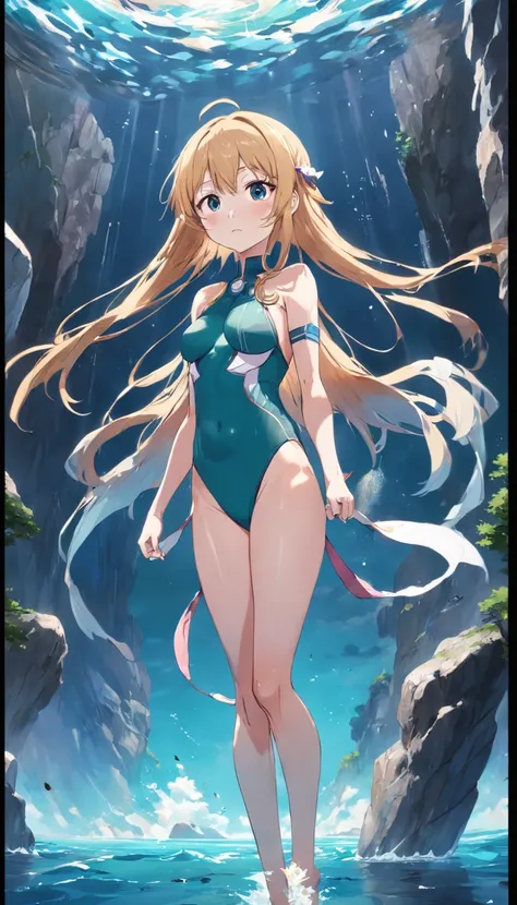 Anime Female Characters、two people、jpn、swim wears、in isekai、Increased exposure、Tall、a room