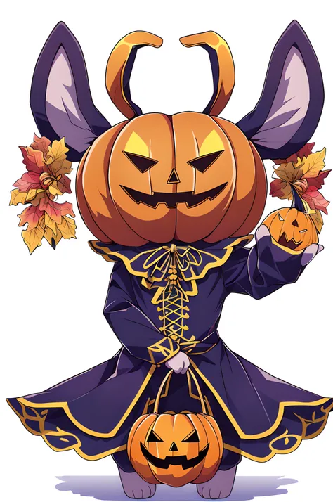 White background，超A high resolution, NFFSW, Best-aesthetic, Best quality, masutepiece, Flat avatar, Impeccable，Animal heads，rabbits，Personal，Positive，Halloween，detailed full body，leges，No background，Remove the background