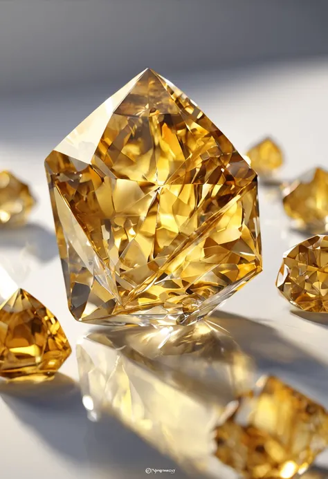 "An intricately detailed 8K ultra-realistic yellow crystal object, rendered with Octane Render in Unreal Engine 3D."