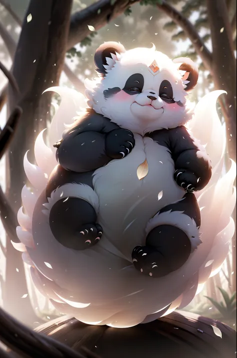 giant panda，chubby，round rolling，in vain，moe，adolable，hyper-detailing，ultra-clear