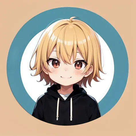 masutepiece, Best Quality, male child, Tiny, a sticker,Minimal background,Smile,plumw,Chibi Chara