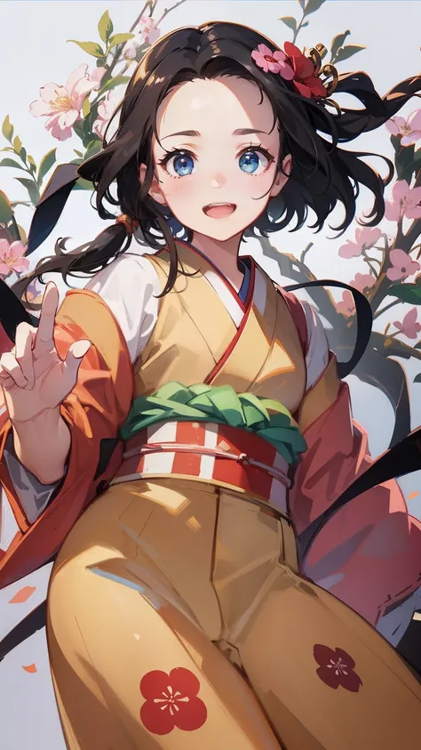 The cheeky bean is cute.、Kimono is also clear、Cinematic image quality、((​masterpiece)),anime style