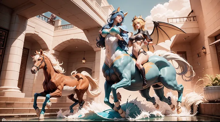 In the beautiful illustration of this super-grand scene，The ultra-long-range lens is shown（Over eight unique centaur characters：9.9），They all have their own characteristics，Vivid and interesting。Radiant angelic centaurs from the heavenly realm，To the helli...