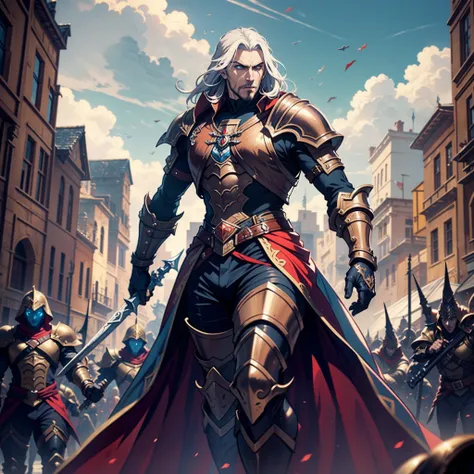 Castlevania Shadow Lord hyper realistic super detailed Lord Dracula moroccan Armor leather style leading troops armed with demons to war hyper realistic super detailed Dynamic shot cinematic scenes movie movie characters Dynamic