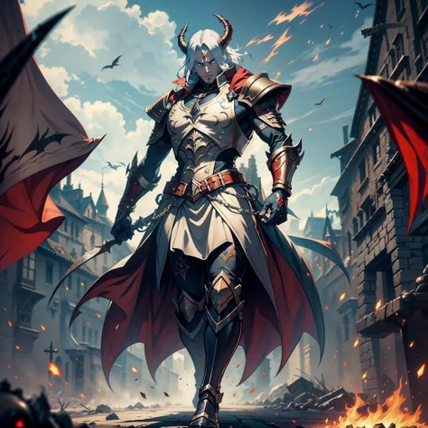 Castlevania Shadow Lord hyper realistic super detailed Lord Dracula moroccan Armor leather style leading troops armed with demons to war hyper realistic super detailed Dynamic shot cinematic scenes movie movie characters Dynamic