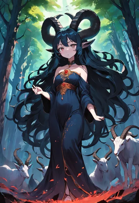 Goddess of darkness and abundance
Supreme Mother Goddess
A black goat in the forest that gives birth to thousands of descendants