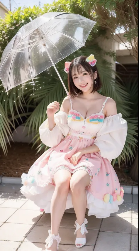 Fashion: Dress up in a colorful ensemble reminiscent of candy wrappers, Bright pastel cleavage and playful accessories、I can see the panties、Colossal tits、sixteen years old. 2. Pose: Pose on a whim while holding a giant lollipop, Show off a carefree and fu...