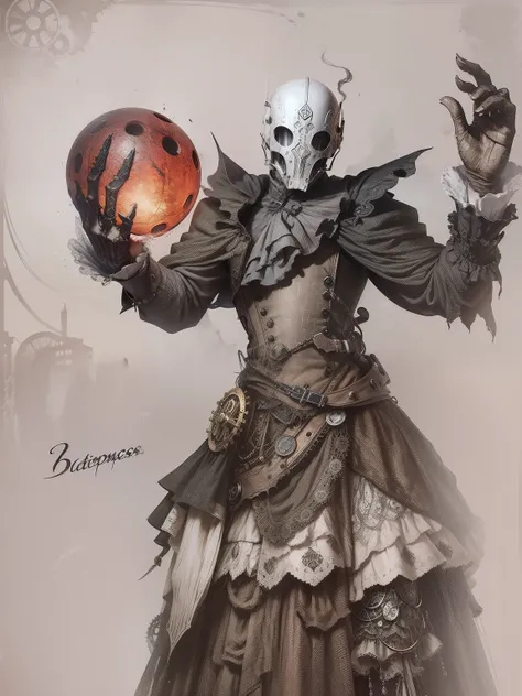 Steampunk Faceless Man spooky battle dress