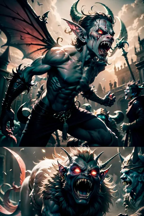 Ferocious screaming devils are bizarre fairy creatures, generated by overwhelming moments of panic. Despite its diabolical appearance and name, these are the inhabitants of the Land of Fairies. The Wise Men believe, that they arose out of primal fear, insp...