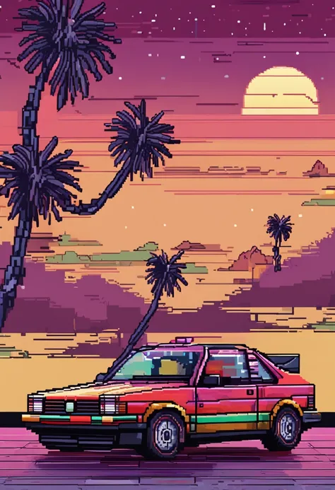 Pixel art car