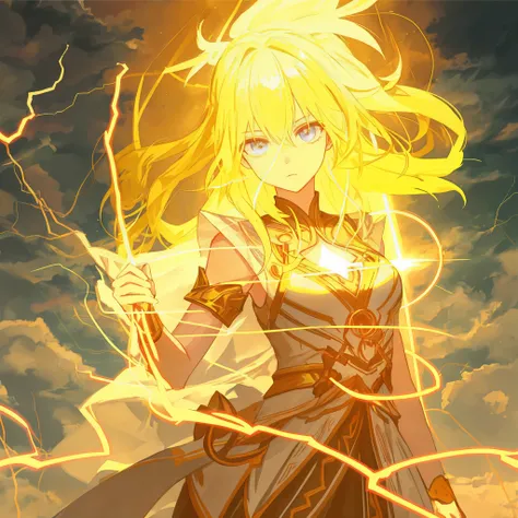 glowing hairs,Hold the lightning,raiden,Electric currents