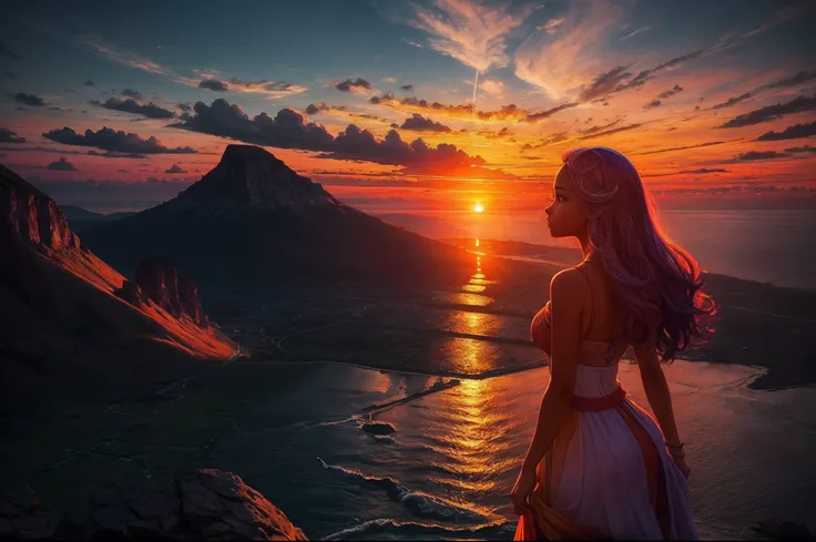 "A breathtaking depiction of a vibrant and captivating sunset."