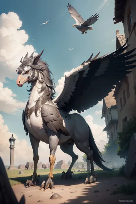 The hippogriff is a creature, the mystery of the origin of which was lost in antiquity;. It has the wings and front paws of an eagle, The back of the horse, and head, combining the features of both animals.

Hippogriffs are omnivores, and lead a secluded l...