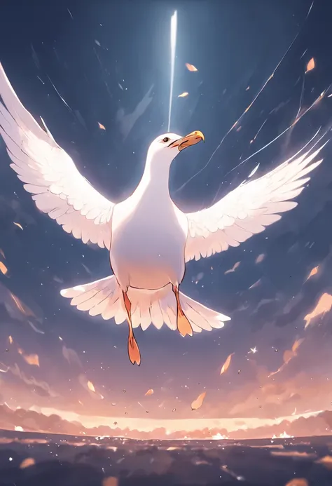 "A majestic seagull, symbolizing strength and grace, ready to take flight across the sky, creating a powerful and elegant logo for a professional football club."