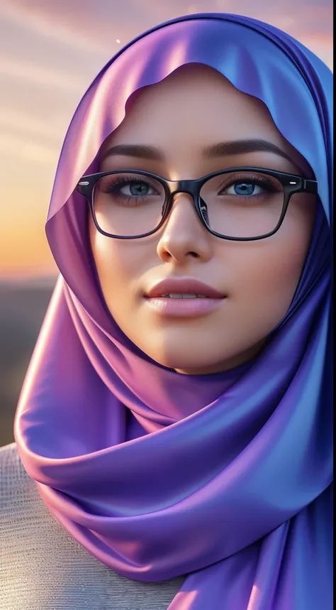 ultra realistic,16k,enhanced quality,perfect face,perfecthands,perfect body,ultra detailed,1girl,perfect hair,girl wearing glasess,perfect glasses,perfectsmile with braces,ultra realistic portrait:1.2,ultra realistic background,ultra realistic sunset, ultr...