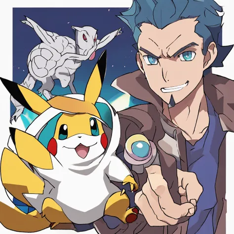 Anime Pokemon, Mundo Pokemon, Professor Oak, com oculos, barba branca, cabelo bege, jaleco branco, in his right hand holding a Master ball, great quality, qualidade de anime, Cell overlay.