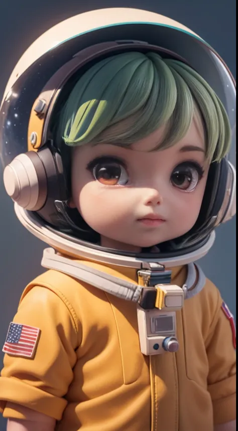 There is a little doll with helmet and helmet, cute 3d rendering, little astronaut looking up, portrait anime space cadet boy, cute 3d anime boy rendering, cute detailed digital art, male explorer mini cute boy, 3d rendering stylized, 3d rendered character...