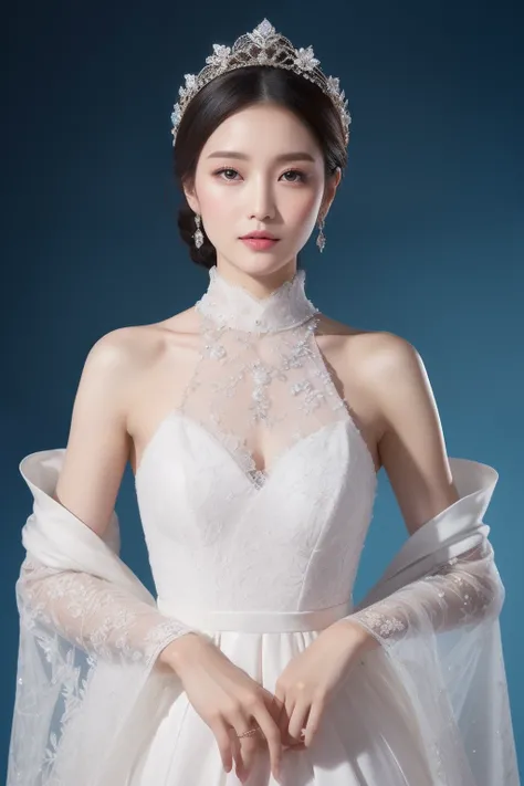 (8k，Very detailed face 1.2，Very detailed clothing details 1.9，intricately details，动态照明，poster for，Photography-grade art，(full bodyesbian)，Details clothes)
The goddess elegantly dresses in a grand and cumbersome dress，It makes her figure stand out。The dress...