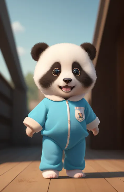 (masterpiece), (best quality), (ultra-detailed), (full body:1.2), Super cute, Baby, Pixar, Baby panda in pajamas, Big bright eyes, Fluffy, Smile, Delicate and fine, Fairy tales, Incredibly high detailed, Pixar style, Bright color palette, Natural light, Si...