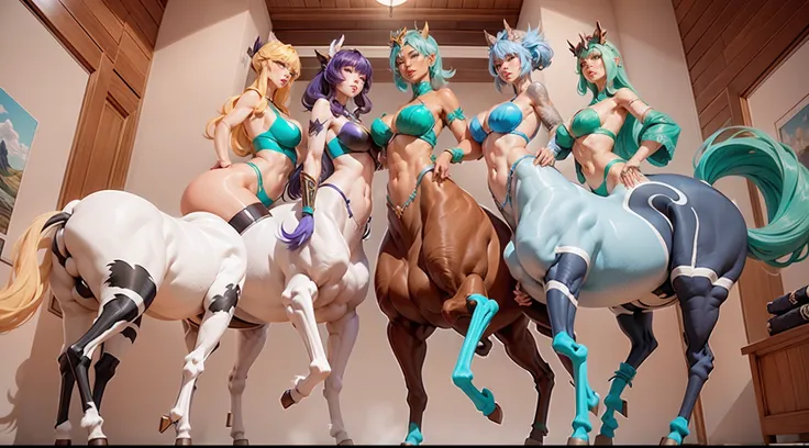 In the beautiful illustration of this super-grand scene，The ultra-long-range lens is shown（Over eight unique centaur characters：9.9），They all have their own characteristics，Vivid and interesting。Radiant angelic centaurs from the heavenly realm，To the helli...