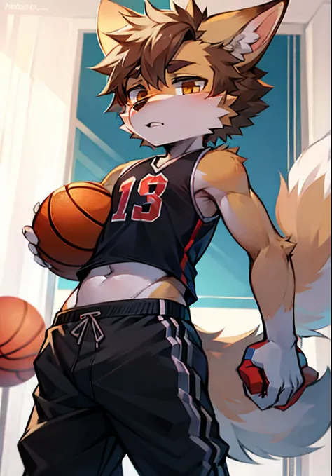 coyote，Shota，shorter pants，basketball ball