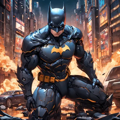 Realistic depiction of an advanced cybersuit, Batman from DC Comics