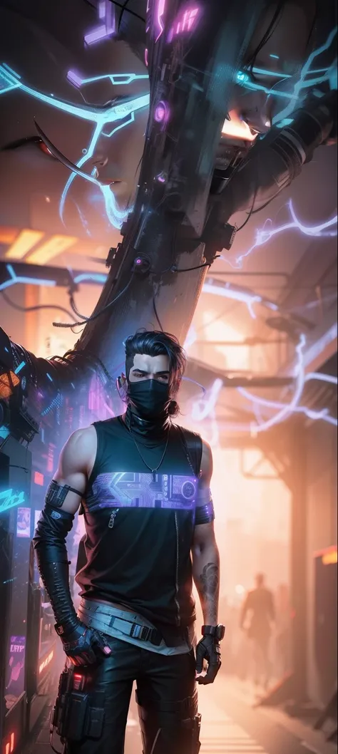 Change background cyberpunk handsome boy, realistic face ,8k , ultra realistic