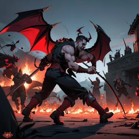 Troops armed with demons going into battle Hyper realistic war super detailed Dynamic poses of 10 demons with hyper realistic Dracula super detailed