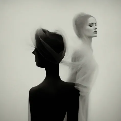 Hay una foto en blanco y negro de una mujer y un flamenco, by Anna Füssli, Flora Borsi, inspired by Anna Füssli, Eric Lacombe, por Ker-Xavier Roussel, Alejandra Fomina, Teniente Zofia Stryjenska, ciego, por Kurt Roesch, Bela Polvo Abodi Great